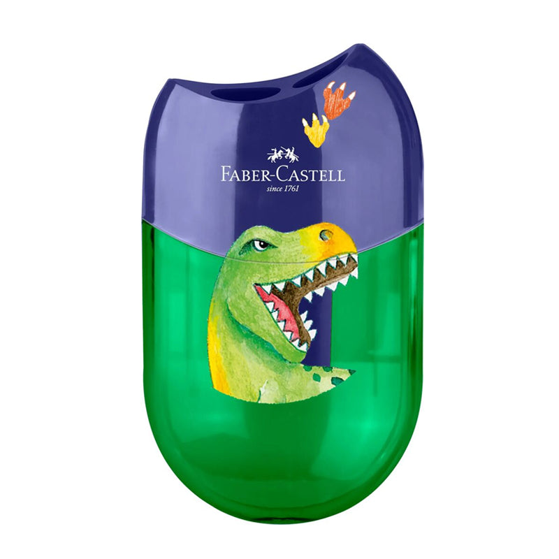 ASCUTITOARE PLASTIC DUBLA CU CONTAINER DINOZAURI FABER-CASTELL ASCUTITOARE PLASTIC DUBLA CU CONTAINER DINOZAURI FABER-CASTELL